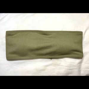 Olive green bandeau top size medium